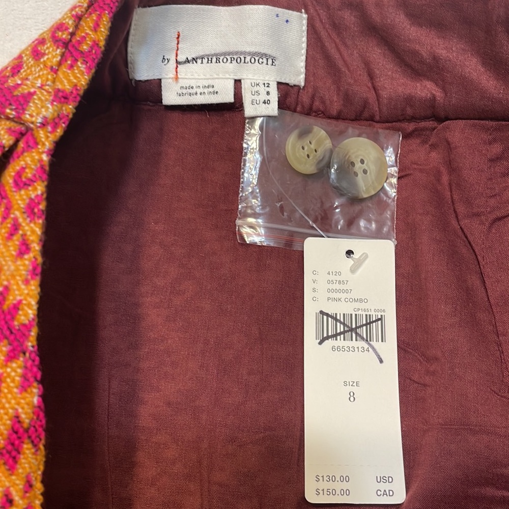 Anthropologie Structured Knit Tapestry Mini Wrap Skirt - Picture 2 of 8
